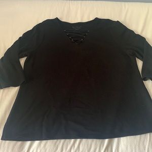Chicos black 3/4 sleeve length top. Size 2